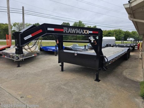 LDX - 28&#39; x 102&quot; Equipment Hauler
*G.V.W.R.: 14,000
*Suspension: Spring
*Axles: 2 - Dexter Brake (7,000lb.)
*Wheels: 4 - 16&quot; Black
*Tires: 4 - 14 Ply ST235/80R16
*Frame: 12&quot; I Beam 14lb
*Gooseneck: 12&quot; I Beam 14lb
*Cross-Members: 16&quot; Center 3&quot; Channel
*Rubrail: 2&quot; Flat Bar with Spools
*Floor: 2&quot; Treated Wood
*Ramps: 8 ? Channel Slide Out
*Toolbox: Between Risers
*Coupler: Adjustable 2 5/16&quot; Ball
*Safety Chains: 3/8&quot; Grade 70
*Jack: 2 - 10K Drop Legs
*Lights: LED DOT Approved
*Paint: 3 Stage Powder Coat - Black
* 14Ply upgrade