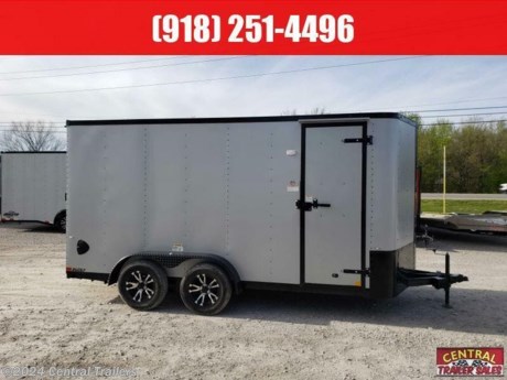 Cargo Craft XP-7162 7&#39;x16&#39; Black Mods, 7.0&#39; Ceiling Height, Metallic Platinum Color, Black Out, EV Sports Package, Spring Assisted Ramp Door, D-Rings, E-Track, Porch Light, (2) Load Lights.