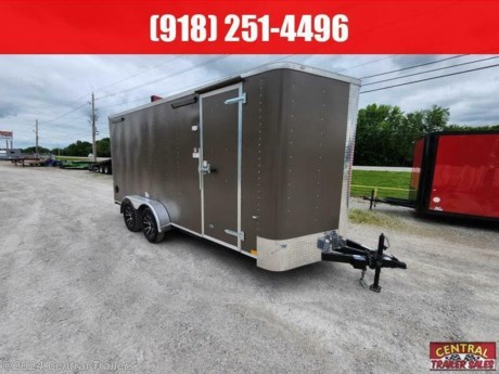 7X18 Matte Bronze, Tandem Axle Elite V-Nose, Aluminum Wheels, Polished Guards, EV Sports Package, SA Ramp,7&#39;0&quot; Ceiling Height, (2) Load Lights, (1) Porch Light, (4) D-Rings, E-Track, (2) Party Lights, Spare Tire.