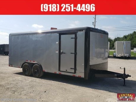 Cargo Craft FTAC-85202 Car Hauler, Diamond Ice &quot;Silver&quot; with Black out guards, Tandem Axle, Flat Top Auto Carrier, 7K Axles, 14ply Tires, 7.0&#39; Ceiling Height, 36&quot; Side Door with RV Latch, ESX Package, Spring Assisted Ramp, E-Track, (2) Dome Lights, Load Lights, (1) Porch Light, Black Out Stone guard.