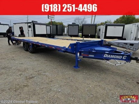 DEC208 DEC-OVER TRAILER. Frame Size L24x102. Axle, 2 -8K Straight Electric Drum Brakes. Suspension 6-Leaf Slipper Springs. Cross Members, 3&quot; I -Beam on 12&quot; Centers (L24). Frame, 8 &quot;x 15 LB I-Beam. Jack Dual 12K Drop Leg Jacks (TP). Coupler, 2-5/16&quot; 21K Dem Co Ez-Latch Flat Mount tongue, Integral W/ Frame (I-Beam) 12&quot; Formed Front Bumper, Lace Rail, 5&quot;x2&quot; Rec Tube, 38&quot; Rub-R Trail W/Stake Pockets and Pipe Spools, Spare Mount - Passenger (Curb) Side of Tongue, Floor, 2&quot; Treated Floor (L 24&#39;), Straight Deck W/96&quot;Rear Slide -in Ramps (3&quot;Channel), Winch Mounting Plate, Floor Level (No Holes), Front Retractable Steps (Pair), Mid Turn , Light/Step Combo (1 pair), Storage, HD V-Tongue Lid, Tie Down, 8 Extra 5/8&quot; D-Rings Tires, ST215/75R17.5 Single , 18 PLY 865 Steel Black, Spare, ST215/75R17.5 Single, 18 PLY 865 Steel Black paint, Dynamic Blue Metallic, Lights: All Lead. Extra Clearance Lights (4 Pair). Decals, Dec. Pintle Optional