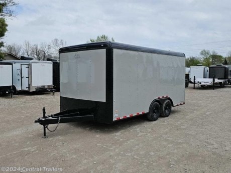 Cargo Craft XP-85162 8.5&#39; X 16&#39; Dove Gray Tandem Axle Elite V, Spring Axle, Steel Wheels , 7.0&#39; Ceiling Height, Dove Gray .040mm Skin, Polished Fender and Stone Guard, ESX Package, Spring Assisted Ramp, 36&quot; Side Door with RV Latch, (2) Load Lights, D-Rings, E-Track, (2) 12 Volt Led Dome Lights.