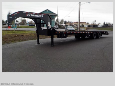 &lt;ul&gt;
&lt;li&gt;2023 P J Trailer LDR32 102&quot; X 32&#39; Low-Pro Power Tail (NEW STYLE) Gooseneck (25900 lb G.V.W.R.)&lt;/li&gt;
&lt;li&gt;2 12,000 lb oil bath brake axles - 235/80/R 16 Load Range E 10 ply tires &amp;amp; 1 - 235/80/R 16 Load range E Radial spare - 12&quot; 19 lb I beam frame and neck - front tool box - 3&quot; channel cross members on 16&quot; centers - 2 X 6 tube outer frame rail - stake pockets and rub rail - 4 x 6 tube rear bar - 2 steps with handles - LED lights - Treated Pine Deck - Cold Weather wire harness.&lt;/li&gt;
&lt;li&gt;Dual Hydraulic Monster Jacks&lt;/li&gt;
&lt;li&gt;5&#39; dove with hydraulic power tail flip ramp&lt;/li&gt;
&lt;li&gt;Sand Blasted, Acid Washed &amp;amp; Black Powder Coat&lt;/li&gt;
&lt;li&gt;Serial # 1394467&lt;/li&gt;
&lt;li&gt;&lt;span style=&quot;font-size: 10px;&quot;&gt;THERE IS A .5% DEALER PRIVILEGE TAX TO OREGON BUYERS ON ALL NEW VEHICLES INCLUDING TRAILERS AND WE HAVE A $50 DOC FEE.&lt;/span&gt;&lt;/li&gt;
&lt;li&gt;This trailer has the hydraulic&amp;nbsp;power tail option as shown in the link below.&lt;/li&gt;
&lt;/ul&gt;
&lt;p&gt;&lt;a href=&quot;http://www.pjtrailers.com/options/power-tail/&quot;&gt;http://www.pjtrailers.com/options/power-tail/&lt;/a&gt;&lt;/p&gt;