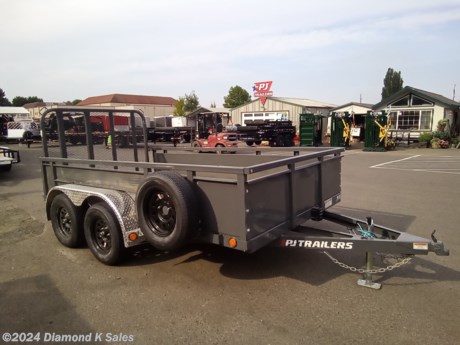 &lt;ul&gt;
&lt;li&gt;2024 P J Trailer UK12-7K 77&quot; X 12&#39; Landscape Utility - (7000 G.V.W.R)&lt;/li&gt;
&lt;li&gt;2 3500 lb axles(1 Brake axle) - 205/75/R 15 radial tires on black mod wheels - removable aluminum fenders 4&#39; spring assist Fold in gate ramp - 2&quot; bull dog coupler - 5000 lb swing down jack - LED lights - 4&quot; channel frame and wrap tongue.&lt;/li&gt;
&lt;li&gt;Removable 22&quot; sides with 2&quot; square tube top&lt;/li&gt;
&lt;li&gt;Spare Tire &amp;amp; Mount&lt;/li&gt;
&lt;li&gt;Primer &amp;amp; Grey Powder Coat.&lt;/li&gt;
&lt;li&gt;Serial # 2662264&lt;/li&gt;
&lt;/ul&gt;
&lt;p&gt;&amp;nbsp;&lt;/p&gt;
&lt;p&gt;&amp;nbsp;&lt;/p&gt;