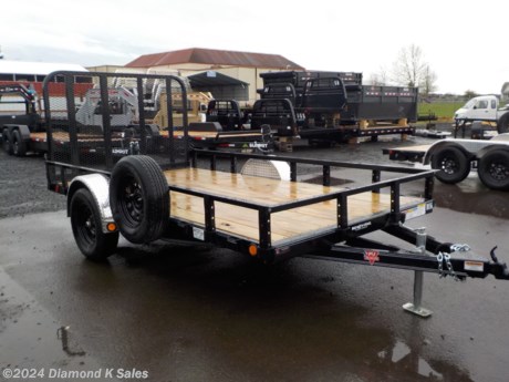 &lt;ul&gt;
&lt;li&gt;2022 P J Trailer U712-3k 77&quot; X 12&#39; Utility, (2995 G.V.W.R)&lt;/li&gt;
&lt;li&gt;3500 lb axle - 205/75/R 15 radial tires on Black mod wheels - removable aluminum fenders - 4&#39; spring assist gate ramp - LED lights - 2&quot; bull dog coupler - 5000 lb swing down jack - 4&quot; channel frame and wrap tongue.&lt;/li&gt;
&lt;li&gt;Spare Tire &amp;amp; Mount&lt;/li&gt;
&lt;li&gt;Black Powder Coat.&lt;/li&gt;
&lt;li&gt;Serial # 2647575&lt;/li&gt;
&lt;li&gt;&lt;span style=&quot;font-size: 10px;&quot;&gt;THERE IS A .5% DEALER PRIVILEGE TAX TO OREGON BUYERS ON ALL NEW VEHICLES INCLUDING TRAILERS AND WE HAVE A $50 DOC FEE.&lt;/span&gt;&lt;/li&gt;
&lt;/ul&gt;