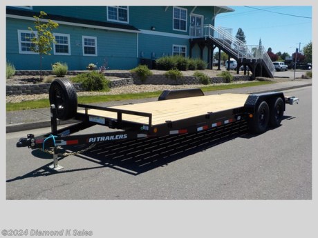 &lt;ul&gt;
&lt;li&gt;2023 PJ CE20 Carhauler 83&quot; X 20&#39; (9990 lb G.V.W.R)&lt;/li&gt;
&lt;li&gt;2 5200 lb brake axles - 225/75/R 15 radial tires on black mod wheels - straight deck with 5&#39; rear slide in ramps - 2 5/16&quot; bulldog adjustable coupler - 5&quot; channel frame and wrap tongue - 3&quot; channel cross members on 16&quot; centers - 2 x 6 treated pine deck - 3 pair D-Rings - removable diamond plate steel fenders - LED Lights - 8000 lb. drop leg jack&lt;/li&gt;
&lt;li&gt;Black Powder Coat.&lt;/li&gt;
&lt;li&gt;Serial # 2650525&lt;/li&gt;
&lt;/ul&gt;
&lt;p&gt;&amp;nbsp;&lt;/p&gt;