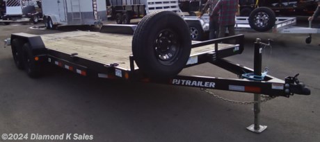 &lt;ul&gt;
&lt;li&gt;2023 PJ CE20 Carhauler 83&quot; X 20&#39; (9899 lb G.V.W.R)&lt;/li&gt;
&lt;li&gt;2 5200 lb brake axles - 225/75/R 15 radial tires on black mod wheels - straight deck with 5&#39; rear slide in ramps - 2 5/16&quot; bulldog adjustable coupler - 5&quot; channel frame and wrap tongue - 3&quot; channel cross members on 16&quot; centers - 2 x 6 treated pine deck - 3 pair D-Rings - removable diamond plate steel fenders - LED Lights - 8000 lb. drop leg jack&lt;/li&gt;
&lt;li&gt;Rear Support Stands&lt;/li&gt;
&lt;li&gt;Black Powder Coat.&lt;/li&gt;
&lt;li&gt;Serial # 2650684&lt;/li&gt;
&lt;/ul&gt;
&lt;p&gt;&amp;nbsp;&lt;/p&gt;