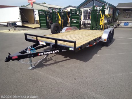 &lt;ul&gt;
&lt;li&gt;2024 PJ C418 Car Hauler 83&quot; X 18&#39; (7000 lb G.V.W.R)&amp;nbsp;&lt;/li&gt;
&lt;li&gt;2 3500 lb. Dexter (1 Brake) axles - 205/75/R 15 radial tires on black mod wheels - 2&#39; Dove with 5&#39; rear slide in ramps - 2&quot; bulldog coupler - 4&quot; channel frame and wrap tongue - 2 1/2&quot;x 2 1/2&quot;&amp;nbsp;&amp;nbsp;angle cross members on 24&quot; centers - 2 x 6 treated spruce pine fir deck - removable aluminum fenders - 5000 lb swing down jack - LED lights.&lt;/li&gt;
&lt;li&gt;2&#39; dove tail&lt;/li&gt;
&lt;li&gt;Spare Tire &amp;amp; Mount&lt;/li&gt;
&lt;li&gt;Black Powder Coat.&lt;/li&gt;
&lt;li&gt;Serial # 2662190&lt;/li&gt;
&lt;/ul&gt;
&lt;p&gt;&amp;nbsp;&lt;/p&gt;
