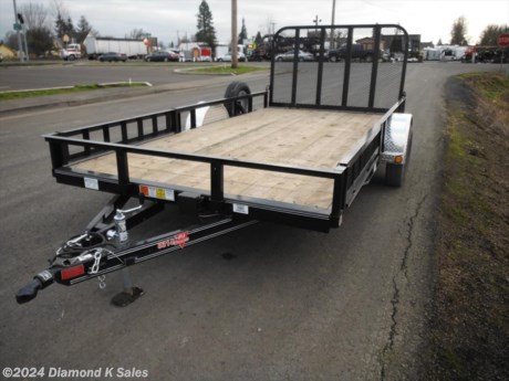 &lt;ul&gt;
&lt;li&gt;2024 P J Trailer U814-3K 83&quot; X 14&#39; Utility - (2995 G.V.W.R)&lt;/li&gt;
&lt;li&gt;3500 lb Idler axle - 205/75/R 15&amp;nbsp;&amp;nbsp;radial tires on Black mod wheels - removable aluminum fenders - 4&#39; spring assist gate ramp - 2&quot; bull dog coupler - 5000 lb swing down jack - 4&quot; channel frame and wrap tongue - LED lights.&lt;/li&gt;
&lt;li&gt;Side ATV Ramps&lt;/li&gt;
&lt;li&gt;Black Powder Coat.&lt;/li&gt;
&lt;li&gt;Serial # 2663323&lt;/li&gt;
&lt;li&gt;THIS TRAILER DOES NOT HAVE A SPARE TIRE &amp;amp; MOUNT AS MAY BE SHOWN IN SOME PICTURES.&lt;/li&gt;
&lt;li&gt;&lt;span style=&quot;font-size: 10px;&quot;&gt;THERE IS A .5% DEALER PRIVILEGE TAX TO OREGON BUYERS ON ALL NEW VEHICLES INCLUDING TRAILERS AND WE HAVE A $50 DOC FEE.&lt;/span&gt;&lt;/li&gt;
&lt;/ul&gt;