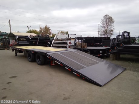 &lt;ul&gt;
&lt;li&gt;2024 P J Trailer LY30 102&quot; X 30&#39; Low-Pro Hydraulic Dove Tail Gooseneck (25000 lb G.V.W.R.)&lt;/li&gt;
&lt;li&gt;2 10,000 lb oil bath brake axles - 235/80/R 16 Load Range E 10 ply tires &amp;amp; 1 - 235/80/R 16 Load range E Radial spare - 12&quot; 19 lb I beam frame and neck - front tool box - 3&quot; channel cross members on 16&quot; centers - 2 X 6 tube outer frame rail - stake pockets and rub rail - 4 x 6 tube rear bar - 2 steps with handles - LED lights - Treated Pine Deck - Cold Weather wire harness.&lt;/li&gt;
&lt;li&gt;Dual Hydraulic Monster Jacks&lt;/li&gt;
&lt;li&gt;10&#39; Hydraulic dove tail&lt;/li&gt;
&lt;li&gt;Blackwood Pro full deck tail only&lt;/li&gt;
&lt;li&gt;Sand Blasted, Acid Washed, Primer &amp;amp; Black Powder Coat&lt;/li&gt;
&lt;li&gt;Serial # 1406675&lt;/li&gt;
&lt;li&gt;&lt;span style=&quot;font-size: 10px;&quot;&gt;THERE IS A .5% DEALER PRIVILEGE TAX TO OREGON BUYERS ON ALL NEW VEHICLES INCLUDING TRAILERS AND WE HAVE A $50 DOC FEE.&lt;/span&gt;&lt;/li&gt;
&lt;/ul&gt;
&lt;p&gt;&amp;nbsp;&lt;/p&gt;