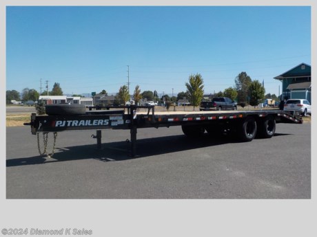 &lt;ul&gt;
&lt;li&gt;2024 P J Trailer PLP25 102&quot; X 25&#39; Low-Pro Pintle (25,900 lb G.V.W.R. sticker)&lt;/li&gt;
&lt;li&gt;2 12,000 lb oil bath brake axles - 235/80/R 16 Load Range E 10 ply tires &amp;amp; 1 - 235/80/R 16 Load range E Radial Spare Tire Included - 3&quot; face mount 30K pintle ring - 12&quot; 19 lb I beam frame and tongue - front tool box - 3&quot; Structural channel cross members on 16&quot; centers - 2 X 6 tube outer frame rail - stake pockets and rub rail - 4 x 6 tube rear bar - 5&#39; dove with 2 Monster flip ramps - 2 steps with handles - 2 12,000 lb. drop leg jacks - LED lights - sealed wire harness.&lt;/li&gt;
&lt;li&gt;Plate for a Winch&lt;/li&gt;
&lt;li&gt;Sand blasted, acid washed and Black Powder Coat&lt;/li&gt;
&lt;li&gt;Serial # 1411860&lt;/li&gt;
&lt;/ul&gt;