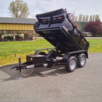 &lt;ul&gt;
&lt;li&gt;2024 Diamond K DT064 DT 5&#39; X 8&#39; Tandem Axle Dump Trailer (7000 LB. G.V.W.R)&lt;/li&gt;
&lt;li&gt;2 3500 lb easy lube Brake axles- 205/75/R 15 Radial tires on Silver mod wheels - 5&quot; X 2&quot; channel Frame - 5&quot; channel tongue - 24&quot; 14 gauge sides - 10 gauge metal floor - 2 X 2 &amp;nbsp;sidewall frame - cam lock double rear doors - 12V double action KTI Hydraulic pump.&lt;/li&gt;
&lt;li&gt;Spare Tire &amp;amp; Mount&lt;/li&gt;
&lt;li&gt;Tarp Kit&lt;/li&gt;
&lt;li&gt;LED Lights&amp;nbsp;&lt;/li&gt;
&lt;li&gt;Black.&lt;/li&gt;
&lt;li&gt;Serial # F006799&lt;/li&gt;
&lt;li&gt;&lt;span style=&quot;font-size: 10px;&quot;&gt;THERE IS A .5% DEALER PRIVILEGE TAX TO OREGON BUYERS ON ALL NEW VEHICLES INCLUDING TRAILERS AND WE HAVE A $50 DOC FEE.&lt;/span&gt;&lt;/li&gt;
&lt;/ul&gt;