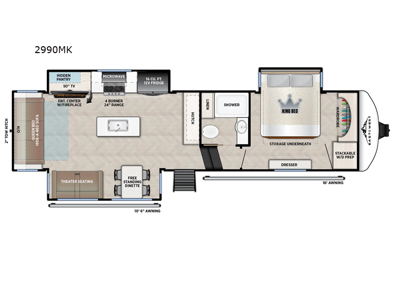 2026 East to West Blackthorn 2990MK - New Fifth Wheel For Sale by Blue Compass RV Springfield in Strafford, Missouri features Slideout