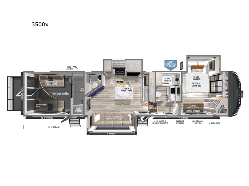 2026 Brinkley RV Model Gx 3500x - New Toy Hauler For Sale by Blue Compass RV Springfield in Strafford, Missouri features Slideout