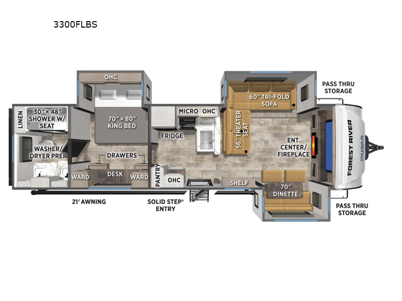 2026 Forest River Puma Tracks 3300FLBS - New Travel Trailer For Sale by Blue Compass RV Springfield in Strafford, Missouri features Slideout