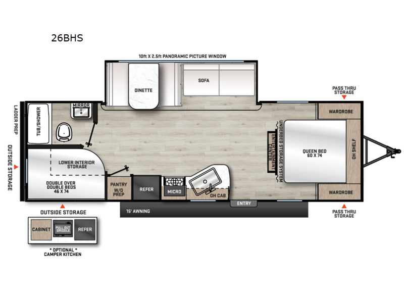 2026 Forest River Aurora Light 26BHS - New Travel Trailer For Sale by Blue Compass RV Springfield in Strafford, Missouri features Slideout