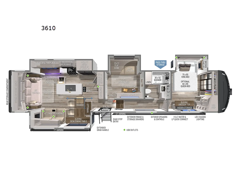 2027 Brinkley RV Model Z 3610 - New Fifth Wheel For Sale by Blue Compass RV Springfield in Strafford, Missouri features Slideout