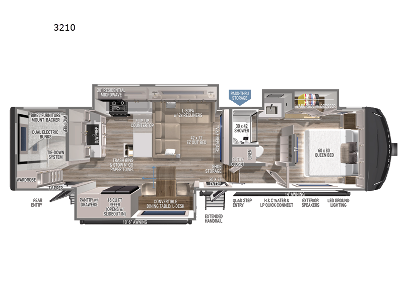 2027 Brinkley RV Model Z 3210 - New Fifth Wheel For Sale by Blue Compass RV Springfield in Strafford, Missouri features Slideout