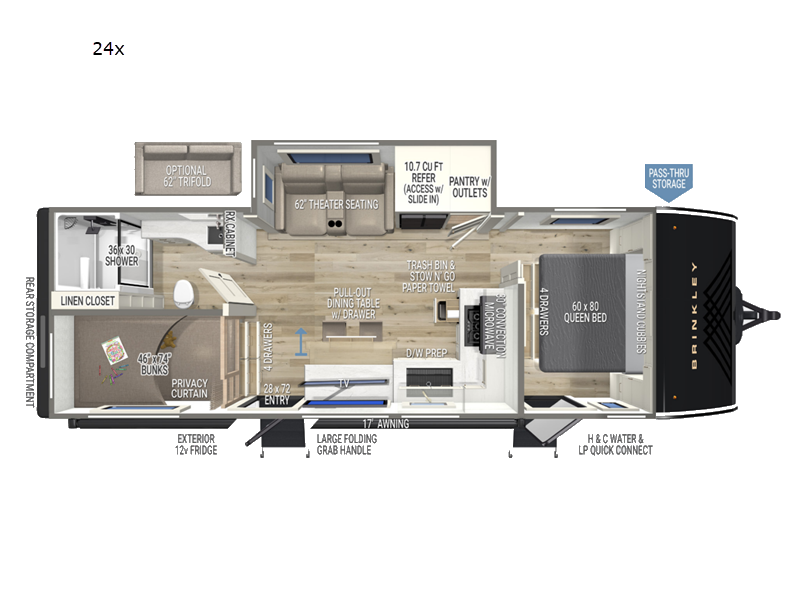 2027 Brinkley RV Model Ix 24x - New Travel Trailer For Sale by Blue Compass RV Springfield in Strafford, Missouri features Slideout