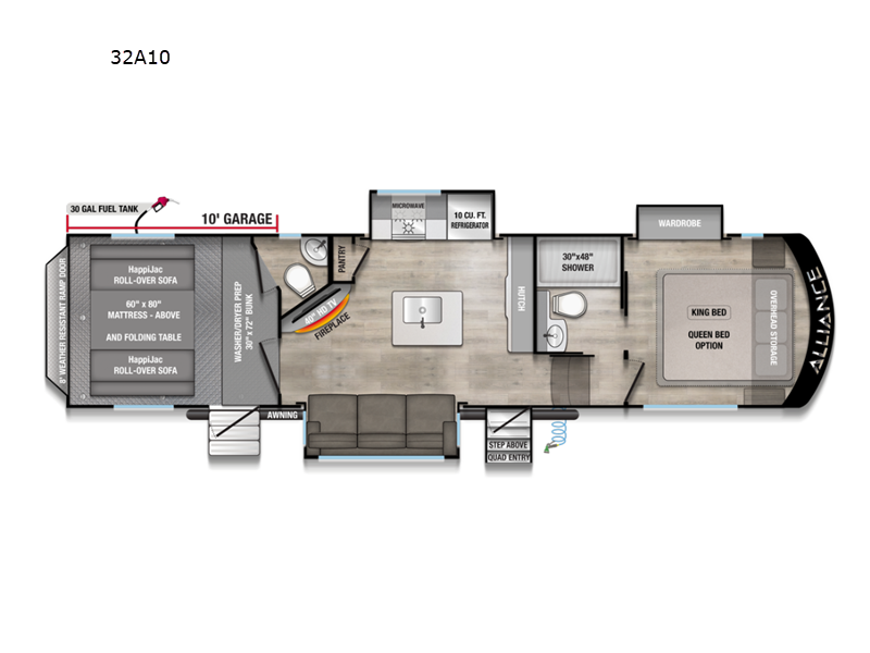 2027 Alliance RV Valor All-Access 32A10 - New Toy Hauler For Sale by Blue Compass RV Springfield in Strafford, Missouri features Slideout