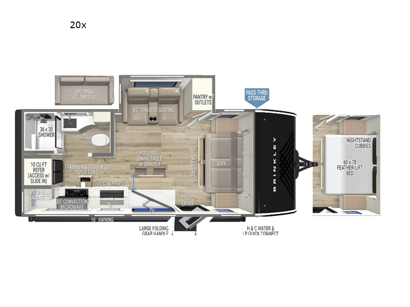 2027 Brinkley RV Model Ix 20x - New Travel Trailer For Sale by Blue Compass RV Springfield in Strafford, Missouri features Slideout