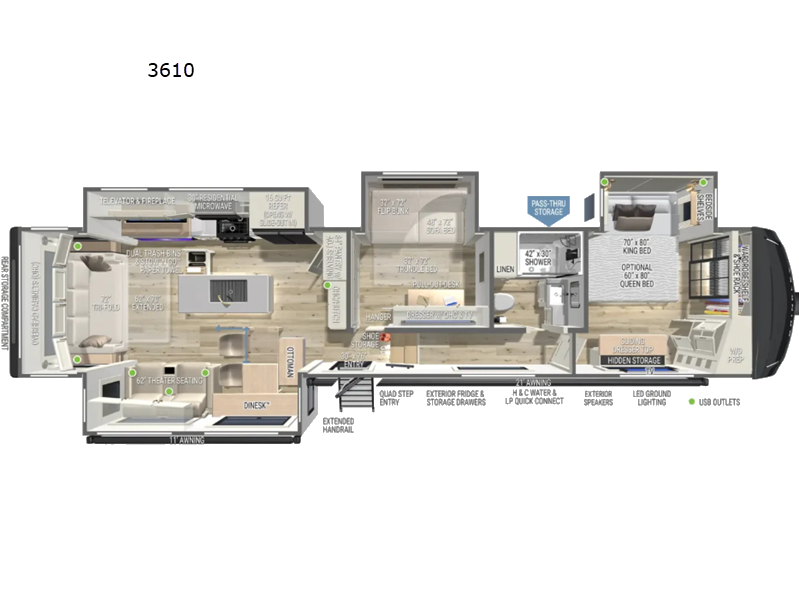 2027 Brinkley RV Model Z 3610 - New Fifth Wheel For Sale by Blue Compass RV Springfield in Strafford, Missouri features Slideout