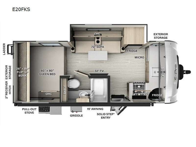 2024 Forest River Flagstaff E-Pro E20FKS - Used Travel Trailer For Sale by Blue Compass RV Springfield in Strafford, Missouri features Slideout