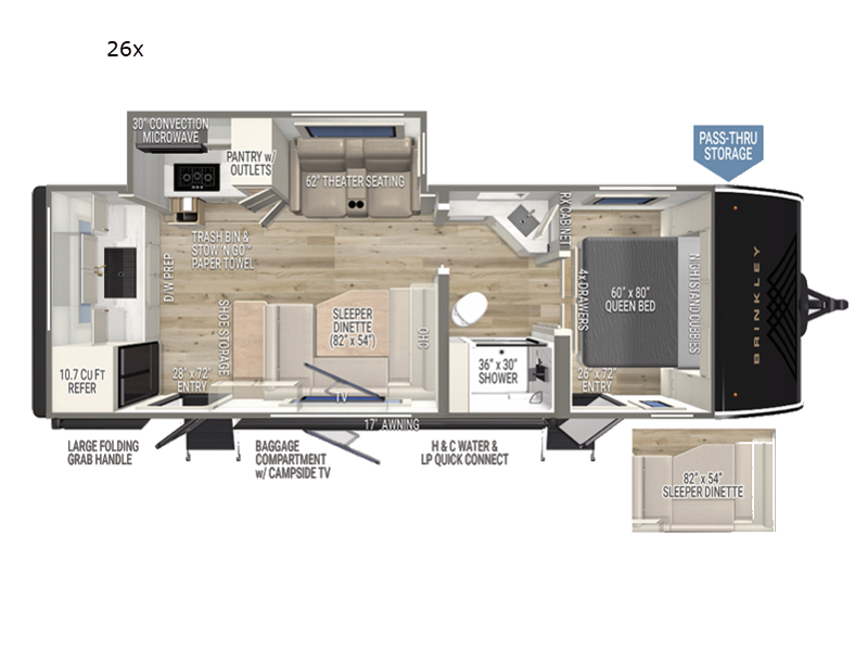 2027 Brinkley RV Model Ix 26x - New Travel Trailer For Sale by Blue Compass RV Springfield in Strafford, Missouri features Slideout