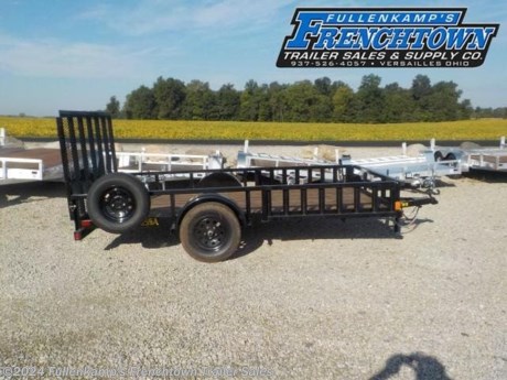 2022 BIG TEX TRAILER MFG. MODEL 35SA-12BKRSX UTILITY TRAILER, 102&#39;&#39; OVERALL WIDE, 83&#39;&#39; BETWEEN THE FENDERS, 12&#39; LONG ON THE FLOOR, W/ 15&#39;&#39; SIDES TUBE TOP SIDE RAILS W/ 5&#39; TUBE RAMPS ON EACH SIDE, W/ 4&#39; REAR RAMP GATE, W/ 6-TIE LOOPS, 9&#39;&#39; X 32&#39;&#39; SINGLE STEEL FENDERS, TREATED FLOORING, ST205/ 75R 15&quot; L.R. C RADIAL TIRES W/ SPARE, 5 - BOLT BLACK SPOKE WHEELS, (1) 3500# SPRING AXLE - NO BRAKES, E-Z LUBE HUB, 4&#39;&#39; X 3&#39;&#39; X 1/4&#39;&#39; ANGLE MAIN FRAME &amp; CROSSMEMBERS, DOT LEGAL, FLAT 4 PLUG, LED LIGHTS, BLACK IN COLOR, 2995# GVWR, 1182# SHIPPING WT. SN: 16V1U1512N2108054