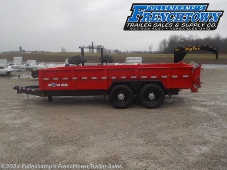 2022 B-WISE TRAILER MFG. MODEL 2022 B-WISE TRAILER MFG. MODEL DLP16-15 LO-PRO HYDRAULIC DUMP TRAILER, 102&#39;&#39; OVERALL WIDE, 82&#39;&#39; INSIDE THE BED W/ 22&#39;&#39; 12 GAUGE SIDES W/ STAKE POCKETS &amp; TIE RAIL, 10 GAUGE SMOOTH STEEL FLOORING W/ 6 - &quot;D&quot; RING TIE DOWNS, X 16&#39; LONG ON THE FLOOR, W/ A 3-WAY COMBO REAR GATE, BARN DOOR STYLE, LAY DOWN, &amp; SPREADER REAR GATE, 6&#39; SLIDE IN THE REAR RAMPS, &amp; REAR STABLIZER JACKS, SELF CONTAINED HYDRAULIC SYSTEM W/ POWER UP &amp; DOWN, HYDRAULIC JACK, 5&#39;&#39; CYLINDER SCISSORS LIFT, 47 DEGREE DUMP ANGLE, W/ A DEEP CYCLE BATTERY, W/ REMOTE CORD, &amp; CHARGE WIRE FROM THE TOW VEHICLE, TANDEM STEEL DIAMOND PLATE FENDERS, ST-235/80R X 16&#39;&#39; LOAD RANGE &quot;E&quot; TIRES, 8 - BOLT BLACK MOD WHEELS, 7000# SLIPPER SPRING AXLES, 3&#39;&#39; CHANNEL CROSSMEMBERS ON 16&#39;&#39; CENTERS, 8&#39;&#39; X 2&#39;&#39; TUBE MAIN FRAME, DOT LEGAL, RV PLUG, SPARE TIRE CARRIER ONLY, RUBBER MOUNTED LED LIGHTS, RED / HTONE &amp; BLACK IN COLOR, 15000# GVWR, 4200# SHIPPING WEIGHT, SN: 58CB1DD27NC007294LO-PRO HYDRAULIC DUMP TRAILER, 102&#39;&#39; OVERALL WIDE, 82&#39;&#39; INSIDE THE BED W/ 22&#39;&#39; 12 GAUGE SIDES W/ STAKE POCKETS &amp; TIE RAIL, 10 GAUGE SMOOTH STEEL FLOORING W/ 6 - &quot;D&quot; RING TIE DOWNS, X 16&#39; LONG ON THE FLOOR, W/ A 3-WAY COMBO REAR GATE, BARN DOOR STYLE, LAY DOWN, &amp; SPREADER REAR GATE, 6&#39; SLIDE IN THE REAR RAMPS, &amp; REAR STABLIZER JACKS, SELF CONTAINED HYDRAULIC SYSTEM W/ POWER UP &amp; DOWN, HYDRAULIC JACK, 5&#39;&#39; CYLINDER SCISSORS LIFT, 47 DEGREE DUMP ANGLE, W/ A DEEP CYCLE BATTERY, W/ REMOTE CORD, &amp; CHARGE WIRE FROM THE TOW VEHICLE, TANDEM STEEL DIAMOND PLATE FENDERS, ST-235/80R X 16&#39;&#39; LOAD RANGE &quot;E&quot; TIRES, 8 - BOLT BLACK MOD WHEELS, 7000# SLIPPER SPRING AXLES, 3&#39;&#39; CHANNEL CROSSMEMBERS ON 16&#39;&#39; CENTERS, 8&#39;&#39; X 2&#39;&#39; TUBE MAIN FRAME, DOT LEGAL, RV PLUG, SPARE TIRE CARRIER ONLY, RUBBER MOUNTED LED LIGHTS, RED / HTONE &amp; BLACK IN COLOR, 15400# GVWR, 4200# SHIPPING WEIGHT, SN: 58CB1DD27NC007294