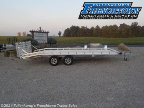 2023 ALUMA TRAILER MFG. MODEL 1020TA-BT-DT FLATBED TRAILER, 102&#39;&#39; OVERALL WIDE, 16&#39; FLAT DECK, PLUS 4&#39; OF DOVETAIL W/ FRONT AND SIDE RETAINING RAILS, FULL WIDTH BI-FOLD SPLIT REAR RAMP GATE, &amp; SWING DOWN REAR STABILIZER LEGS, 4 - RECESSED STAINLESS STEEL 5000# SWIVEL &quot;D&quot; RINGS, 1500# SWIVEL JACK W/ CASTER WHEEL, 2-5/16&#39;&#39; BALL COUPLER W/ SAFETY CHAINS, EXTRUDED ALUMINUM PLANK FLOORING, ST-205/75R X 14&#39;&#39; LOAD RANGE &quot;C&quot; TIRES, 5 - 4.5 BOLT ALUMINUM WHEELS, DEXTER 3500# TORSION AXLES, DOT LEGAL, RV PLUG, LED LIGHTS, ALL ALUMINUM CONSTRUCTION, 7000# GVWR, 1500# SHIPPING WEIGHT. SN: 1YGUS2028PB252703