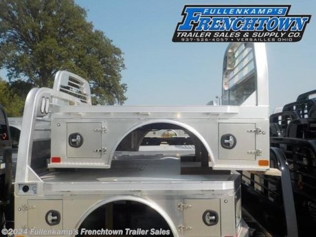 NEW CM TRUCK BEDS, MODEL AL SK 84&quot; / 84&#39;&#39; / 40&quot; / 42&quot; (ALSK) ALUMINUM TRUCK BED, 84&quot; LONG X 84&quot; WIDE X 40&quot; CAB TO AXLE X 42&quot; RAILS, FITS SHORT WHEEL BASE SINGLE WHEEL THAT HAD A 6&#39; BED, ALL STEEL FRAME CONSTRUCTION, 4&quot; STEEL CHANNEL FRAME RAILS, 3&#39;&#39; ALUMINUM CROSSMEMBERS, ALUMINUM EXTRUDED FLOOR, INTEGRATED ALUMINUM HEADACHE RACK, ALUMINUM RUB RAIL w/ STAKE POCKETS, ANGLED ALUMINUM FUEL FILL, FULL WIDTH SMOOTH ALUMINUM REAR SKIRT, TAPERED REAR CORNERS FOR MAXIMIZED TURNING RADIUS, (4) LOCKABLE FLUSH MOUNTED TOOL BOXES W/ T-HANDLE COMPRESSION LATCHES, PREMIUM POWDER COATED STEEL CHASSIS, DOT REQUIRED LED MARKER LIGHTING, 7 WAY ROUND &amp; 5 WAY FLAT ELECTRICAL PLUG ON REAR TAILBOARD, 30,000# RATED B&amp;W GOOSENECK HITCH W/7 WAY ELECTRICAL PLUG, 18,500# B &amp; W RATED REAR HITCH, 585# SHIPPING WEIGHT. SN: MV00334728
