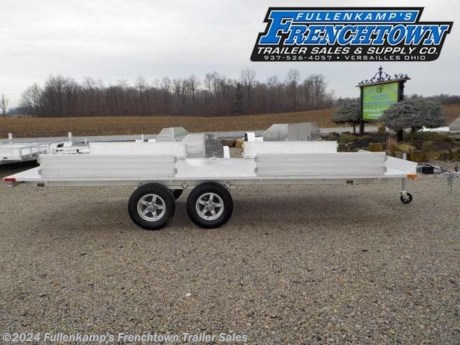2023 ALUMA TRAILER MFG. MODEL A8818 DECK OVER ATV TRAILER, 88&#39;&#39; WIDE X 18&#39; LONG, W/ 10 TIE LOOPS, &amp; 4 REMOVABLE SIDE RAMPS, 2-5/16&#39;&#39; BALL COUPLER W/ SAFETY CHAINS, 1500# SWING UP JACK / CASTER WHEEL, ALUMINUM PLANK FLOORING, ST-205/75R X 14&#39;&#39; LOAD RANGE &quot;C&quot; TIRES, 545 ALUMINUM WHEELS, 3500# TORSION AXLES, LED LIGHTS, ALL ALUMINUM CONSTRUCTION, 7000# GVWR, 1100# SHIPPING WEIGHT, SN: 1YGAT1823PB264790