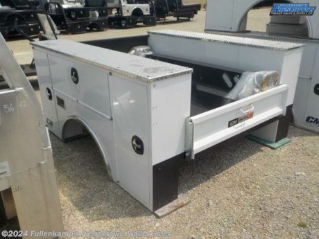 NEW CM TRUCK BEDS, MODEL CMG 81&quot; X 78&quot; X 42&quot; VV - SS GALVANEAL SERVICE BODY, (SERVBODY), 81&quot; LONG BED X 78&quot; WIDE, 42&quot; CAB TO AXLE, FITS SHORT BED SINGLE WHEEL TRUCKS THAT HAD A 6&#39; BED, 11GA. GALVANEAL DECK, 16GA GALVANEAL BODY (A60), REMOVABLE FENDER PANEL, STAINLESS STEEL ROD &amp; SOCKET DOOR HINGES W/ GAS CYLINDER STYLE DOOR HOLDERS, RECESSED REAR BUMPER W/ / VISE SOCKET IN BUMPER, 1/8&quot; TREADBRITE ALUM. COMPARTMENT TOPS, AUTOMOTIVE S.S. ROTARY LATCHES, CONDUIT IN UNDER STRUCTURE, BOLTED BODY FOR SECURE ATTACHMENT, AUTOMOTIVE D-BULB WEATHER STRIPPING, MULTI-PANEL DOOR W/ INTERNAL REINFORCEMENTS, POWDER COATED INTERIOR TOOL BOXES, HEAVY DUTY REAR TAILGATE WITH LATCH, VERTICAL BOXES IN FRONT AND BACK OF WHEEL EACH SIDE ( V-V ), SOLID ALUMINUM TREADBRITE FULL LENGTH ON BOTH SIDES ( S-S ), DOT LEGAL, OVAL LED LIGHTS ON REAR BUMPER, WHITE IN COLOR, 1050# SHIPPING WEIGHT, SN: DB58924