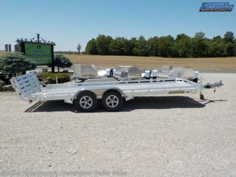 2024 ALUMA TRAILER MFG. MODEL 7818TA-EL-BT TANDEM UTLITY TRAILER, 101-1/2&#39;&#39; OVERALL WIDE, 77-1/2&#39;&#39; BETWEEN THE TANDEM ALUMINUM TEAR DROP REMOVABLE FENDERS, X 18&#39; LONG FLAT DECK, BI-FOLD TAILGATE, W/ DROPDOWN STABILIZER LEGS, &amp; 3 - STAKE POCKETS ON EACH SIDE, &amp; 4 - STAINLESS STEEL RECESSED &quot;D&quot; RING TIE DOWNS, 1500# SWIVEL JACK W/ CASTER WHEEL, 2-5/16&#39;&#39; BALL COUPLER W/ SAFETY CHAINS, ALUMINUM PLANK FLOORING, ST-205/75R X 14&#39;&#39; LOAD RANGE &quot;C&quot; RADIAL TIRES, 545 ALUMINUM WHEELS, 3500# TORSION AXLES, DOT LEGAL, RV PLUG, LED LIGHTS W/ SEALED HARNESS, ALL ALUMINUM CONSTRUCTION, 7000# GVWR, 1225# SHIPPING WEIGHT, SN: 1YGUS1825RB273039