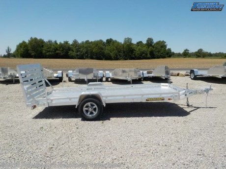 2024 ALUMA TRAILER MFG. MODEL 7814 S-TG-TR UTILITY TRAILER, 101-1/2&#39;&#39; OVERALL WIDE, 78&#39;&#39; BETWEEN THE FENDERS, X 14&#39;5&quot; LONG DECK W/ FRONT &amp; SIDE RETAINING RAILS, W/ FULL WIDTH STAND UP REAR RAMP GATE, &amp; (3) STAKE POCKETS PER SIDE, (4) TIE DOWNS, 2 - REAR STABILIZER JACKS, ALUMINUM PLANK FLOORING, SINGLE JEEP STYLE FENDERS, 1200# SWIVEL JACK W/ CASTER WHEEL, 2&#39;&#39; BALL COUPLER W/ SAFETY CHAINS, ST-205/75R X 14&#39;&#39; LOAD RANGE &quot;C&quot; RADIAL TIRES, 5-4.5 B.P. ALUMINUM WHEELS, (1) 3500# TORSION AXLE - EZ LUBE HUBS, NO BRAKES, DOT LEGAL, 4-FLAT PLUG, LED LIGHTS, ALL ALUMINUM CONSTRUCTION, 2990# GVWR, 725# SHIPPING WEIGHT, SN: 1YGUS1413RB272887