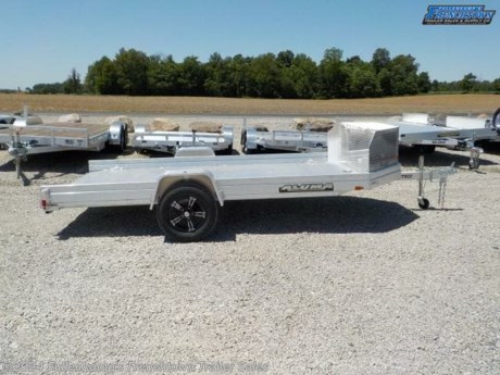 2024 ALUMA TRAILER MFG. MODEL UTR12S-R UTV / UTILITY TRAILER, 101-1/2&quot; OVERALL WIDE, 78&quot; BETWEEN THE FENDERS X 12&#39;7&quot; LONG BED, 72&quot; W X 69&quot; LONG PULL OUT THE REAR RAMP, (6) LED BED LIGHTS, 24&quot; WRAP AROUND FRONT ROCK GUARD W/ 32-1/2&quot; X 16&quot; D X 24&quot; H X 65&quot; TOOL BOX, 38&quot; LONG A FRAME TONGUE, 7-1/2&quot; TALL SIDE FRAME W/ SLIDER CHANNEL, 10&quot; JEEP STYLE ALUMINUM FENDERS, 800# SWIVEL TONGUE JACK, 2&quot; BALL COUPLER W/ SAFETY CHAINS, EXTRUDED ALUMINUM PLANK FLOORING, ST205 / 75R 14&quot; L.R. C RADIAL TIRES ON 5-4.5 BLACK TIGER ALUMINUM WHEELS, (1) 3500# RUBBER TORSION AXLE, E-Z LUBE HUBS, NO BRAKES, DOT LEGAL, LED LIGHTING PACKAGE, 4-FLAT PLUG, 2990 GVWR, 940# SHIPPING WEIGHT, SN: 1YGUT1217PB265096
