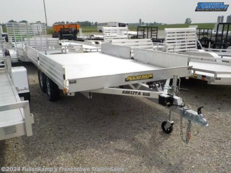 2023 ALUMA TRAILER MFG. MODEL A8812TA ATV DECKOVER ALL ALUMINUM TRAILER, 90-1/2&quot; OVERALL WIDE, 88&quot; WIDE X 12&#39;10&quot; LONG DECKOVER BED W/ (4) 12&quot; X 69&quot; LONG RAMPS ALONG SIDE WHEN NOT IN USE, (8) TIE DOWN LOOPS, (4) PER SIDE, &amp; A 4&quot; FRONT RETAINING RAIL, A-FRAMED ALUMINUM TONGUE 48&quot; LONG, 1500# SWIVEL TONGUE JACK W/ WHEEL, 2&quot; BALL COUPLER W/ SAFETY CHAINS, ALUMINUM EXTRUDED FLOORING, ST205/75R 14&quot; L.R. &quot;C&quot; RADIAL TIRES ON ALUMINUM WHEELS, (2) 2200# TORSION AXLES W/ ELECTRIC BRAKES, DOT LEGAL, 7-WAY RV PLUG, LED LIGHTING PACKAGE, SEALED WIRING HARNESS, ALUMINUM IN COLOR, 4400# GVWR, 850# SHIPPING WEIGHT. SN: 1YGAT1224PB259879