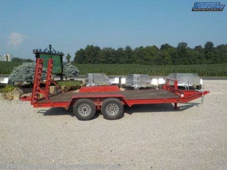 1998 HURST TRAILERS MODEL 6-C TANDEM AXLE UTILITY TRAILER, 102&#39;&#39; OVER ALL WIDE, 84&#39;&#39; BETWEEN THE FENDERS, X 16&#39; LONG ON THE FLOOR, W/ STAKE POCKETS, &amp; 5&#39; REAR STAND UP RAMPS, 6&#39;&#39; CHANNEL MAIN FRAME, STEEL FENDERS, ADJUSTABLE JACK W/ SAND PAD, 2 5/16&#39;&#39; BALL COUPLER W/ SAFETY CHAINS, ST-235/75R X 15&#39;&#39; TIRES, 5 - BOLT STEEL WHEELS, 3500# SPRING AXLES W/ ELEC BRAKES, DOT LEGAL, W/ BATTERY BREAK AWAY SYSTEM AND RV PLUG, RED IN COLOR, 7000# GVWR, 2000# SHIPPING WEIGHT, SN: 1H9TE1624W1057044