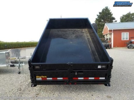 2024 BIG TEX TRAILER MFG. MODEL 14LP-16 BK6SIRPD HEAVY DUTY LO-PRO DUMP TRAILER, 102&quot; OVERALL WIDE, 83&quot; BETWEEN THE 12GA. 24&quot; TALL SIDES X 16&#39; LONG ON THE 10GA. SMOOTH STEEL FLOOR, STAKE POCKETS &amp; J HOOKS ON SIDES, (4) D-RINGS WELDED IN CORNERS, COMBO REAR GATE BOTH SPREADER AND BARN DOORS, 8&quot; I-BEAM 10# TONGUE AND MAINFRAME, 3&quot; CHANNEL BED CROSSMEMBERS ON 16&quot; CENTERS, LOCKABLE PUMP AND BATTERY BOX IN FRONT OF BED, 9&quot; X 72&quot; 14GA STEEL BLACK DIAMOND PLATE DOUBLE BROKE FENDERS, SELF CONTAINED ELECTRIC / HYDRAULIC SCISSORS HOIST POWER UP AND DOWN, 110V ON BOARD 5-AMP CHARGER, 8000# TOPWIND DROP LEG JACK, 18000# DEMCO ADJUSTABLE 2-5/16&quot; BALL COUPLER W/ SAFETY CHAINS, ST235/ 80R 16 L.R. E RADIAL TIRES ON 8-BOLT BLACK MOD WHEELS, (2) 7000# DROP AXLES W/ E-Z LUBE HUBS, BRAKES ON BOTH AXLES AND COMPLETE BREAK-A-WAY SYSTEM, DOT LEGAL, 7-WAY RV PLUG, CRANK STYLE MESH TARP KIT, 24&quot; TALL DECK HEIGHT, LED LIGHTING PACKAGE, SEALED WIRING HARNESS, BLACK IN COLOR, 14000# GVWR, 4811# SHIPPING WEIGHT, SN: 16V1D2129R7306823