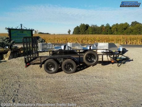 2024 BIG TEX TRAILER MFG. MODEL 60PI-14 4RG2B TANDEM AXLE UTILITY TRAILER, 96&quot; OVERALL WIDE, 77&quot; BETWEEN THE FENDERS X 14&#39; LONG ON THE FLOOR W/ 4&#39; TALL FULL WIDTH SPRING ASSISTED REAR RAMP GATE, 3&quot; X 2&quot; X 3/16&quot; ANGLE MAINFRAME WITH 4&quot; CHANNEL TONGUE, 3&quot; X 2&quot; X 3/16&quot; ANGLE CROSSMEMBERS ON 16&quot; CENTERS, 2&quot; X 2&quot; X 1/2&quot; ANGLE UPRIGHTS W/ 2-5/8&quot; TUBE TOP RAIL SYSTEM, 9&quot; X 72&quot; ROLL FORMED TANDEM STEEL FENDERS W/ BACKS, (1) 2000# TOP WIND SET BACK JACK W/ SAND PAD, 2&quot; A-FRAMED BALL COUPLER W/ SAFETY CHAINS, 2&quot; TREATED WOOD DECKING, ST205/ 75R 15&quot; L.R. C RADIAL TIRES ON 5 ON 5 B.P. BLACK MOD WHEELS W/ MATCHING SPARE, (2) 3500# SPRING AXLES W/ EQUALIZER, E-Z LUBE HUBS, BRAKES ON BOTH AXLES W/ COMPLETE BREAK-A-WAY SYSTEM AND BATTERY, DOT LEGAL, 7-WAY RV PLUG, LED RUBBER MOUNTED LIGHTS W/ SEALED WIRING HARNESS, BLACK IN COLOR, 6000# GVWR, APROX 1442# SHIPPING WEIGHT, SN: 16V1U172XR3317063