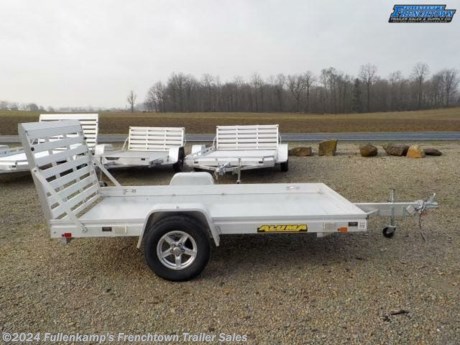 2024 ALUMA TRAILER MFG... MODEL 7210 H-S-TG ALL ALUMINUM UTILITY TRAILER, 95&quot; OVERALL WIDE, 72&quot; WIDE BETWEEN THE FENDERS X 10&#39; LONG W/ TAILGATE, (4) TIE DOWN WELDED IN LOOPS, (2) PER SIDE, (4) STAKE POCKETS (2) PER SIDE, 7&quot; HEAVY DUTY ALUMINUM EXTRUDED FRAMING AROUND BED, 48&quot; A-FRAMED TONGUE, SINGLE JEEP STYLE ALUMINUM FENDERS, 800# SWIVEL TONGUE JACK, 2&quot; BALL COUPLER W/ SAFETY CHAINS, EXTRUDED ALUMINUM PLANK FLOORING, ST205/ 75R 14&quot; LOAD RANGE C RADIAL TIRES ON 5-4.5 BOLT PATTERN ALUMINUM WHEELS, (1) 3500# RUBBER TORSION AXLE, E-Z LUBE HUBS, NO BRAKES, DOT LEGAL, LED LIGHTING PACKAGE, 4-FLAT PLUG, 2990# GVWR, 615# SHIPPING WEIGHT, SN: 1YGUS101XRB277896