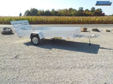 2024 ALUMA TRAILER MFG. MODEL 6812 H-TG ALL ALUMINUM UTILITY TRAILER, 92-1/2&quot; OVERALL WIDE, 68&quot; BETWEEN THE FENDERS X 12&#39; LONG DECK W/ 12&quot; SOLID SIDE AND FRONT, (4) TIE DOWN LOOPS 2 PER SIDE, FULL HEIGHT REAR RAMP GATE, A-FRAMED TONGUE 48&quot; LONG, JEEP STYLE SMOOTH ALUMINUM FENDERS, 800# SWIVEL TONGUE JACK W/ CASTER WHEEL, 2&quot; BALL COUPLER W/ SAFETY CHAINS, EXTRUDED ALUMINUM PLANK FLOORING, ST205/ 75R 14&quot; LOAD RANGE C RADIAL TIRES, ON 5-4.5 BOLT PATTERN ALUMINUM WHEELS W/ CENTER CAPS, (1) 3500# TORSION AXLE - NO BRAKES - , DOT LEGAL, LED LIGHTING PACKAGE, 2990# GVWR, 640# SHIPPING WEIGHT. SN: 1YGUS1214RB277468