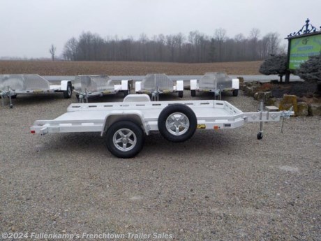 &lt;p&gt;2024 &amp;nbsp;ALUMA TRAILER MFG. &amp;nbsp; MODEL &amp;nbsp;7712 H - TILT &amp;nbsp; UTILITY TRAILER, &amp;nbsp;92-1/2 &quot; OVERALL WIDE, 77&#39;&#39; BETWEEN THE FENDERS &amp;nbsp;X 12&#39; LONG TILTING DECK, 8.5&quot; HEAVY DUTY FRAME RAIL AROUND BOTH SIDES AND FRONT, 48&quot; LONG TONGUE, &amp;nbsp;W/ 4 - TIE DOWN LOOPS &amp;amp; 4 - STAKE POCKETS, SINGLE JEEP STYLE ALUMINUM FENDERS, SWING UP JACK W/ CASTER WHEEL, 2&#39;&#39; BALL COUPLER W/ SAFETY CHAINS, ALUMINUM PLANK FLOORING, ST-205/75R X 14&#39;&#39; LOAD RANGE &quot;C&quot; RADIAL TIRES, 5-4.5 &amp;nbsp;ALUMINUM WHEELS W/ MATCHING SPARE, 3500# TORSION AXLE, DOT LEGAL, FLAT - 4 PLUG, ALL ALUMINUM CONSTRUCTION, &amp;nbsp;2990# GVWR, 650# SHIPPING WEIGHT, SN: 1YGUS121XRB281377&lt;/p&gt;