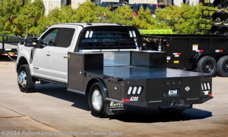 &lt;p&gt;NEW &amp;nbsp; CM &amp;nbsp;TRUCK BEDS, &amp;nbsp;MODEL SK DLX &amp;nbsp;9&#39;4&quot;/ 94&#39;&#39;/ 60&quot;/ 34&quot; (CABCHASS) SD, &amp;nbsp;STEEL TRUCK BED, &amp;nbsp; 9&#39;4&quot; LONG X 94&quot; WIDE X 60&quot; CAB TO AXLE X 34&#39;&#39; &amp;nbsp;FRAME WIDTH, &amp;nbsp;FITS &amp;nbsp;ALL CAB CHASSIS W/ 60&#39;&#39; CAB TO AXLE W/ DUAL WHEEL, &amp;nbsp;ALL STEEL FRAME CONSTRUCTION, 4&quot; STEEL CHANNEL FRAME RAILS, &amp;nbsp;3&#39;&#39; STEEL &amp;nbsp;CROSSMEMBERS, &amp;nbsp;STEEL FLOOR, &amp;nbsp;INTEGRATED STEEL TUBE HEADACHE RACK, &amp;nbsp;STEEL RUB RAIL W/ STAKE POCKETS, &amp;nbsp;ANGLED FUEL FILL, &amp;nbsp;FULL WIDTH SMOOTH &amp;nbsp;REAR SKIRT, TAPERED REAR CORNERS FOR MAXIMIZED TURNING RADIUS, 2 STANDARD INTEGRATED TOOLBOXES IN REAR, 2 TALL VERTICAL INTEGRATED TOOLBOXES IN FRONT W/ &amp;nbsp;CHROME T-HANDLE COMPRESSION LATCHES, &amp;nbsp;PREMIUM &amp;nbsp;POWDER COATED STEEL CHASSIS, DOT REQUIRED LED MARKER LIGHTING, 7 WAY ROUND &amp;amp; &amp;nbsp;5 WAY FLAT ELECTRICAL PLUG ON REAR TAILBOARD, 30,000# RATED B&amp;amp;W GOOSENECK HITCH, W/7 WAY ELECTRICAL PLUG, 24,000# B &amp;amp; W RATED REAR HITCH. &amp;nbsp;1433# SHIPPING WEIGHT, SN: KC00400631&lt;/p&gt;