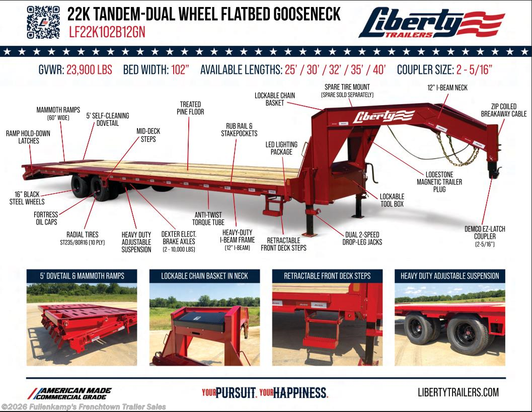 2026 LF22K102X27+5B12GNPF by Liberty from Fullenkamp's Frenchtown Trailer Sales in Versailles, Ohio