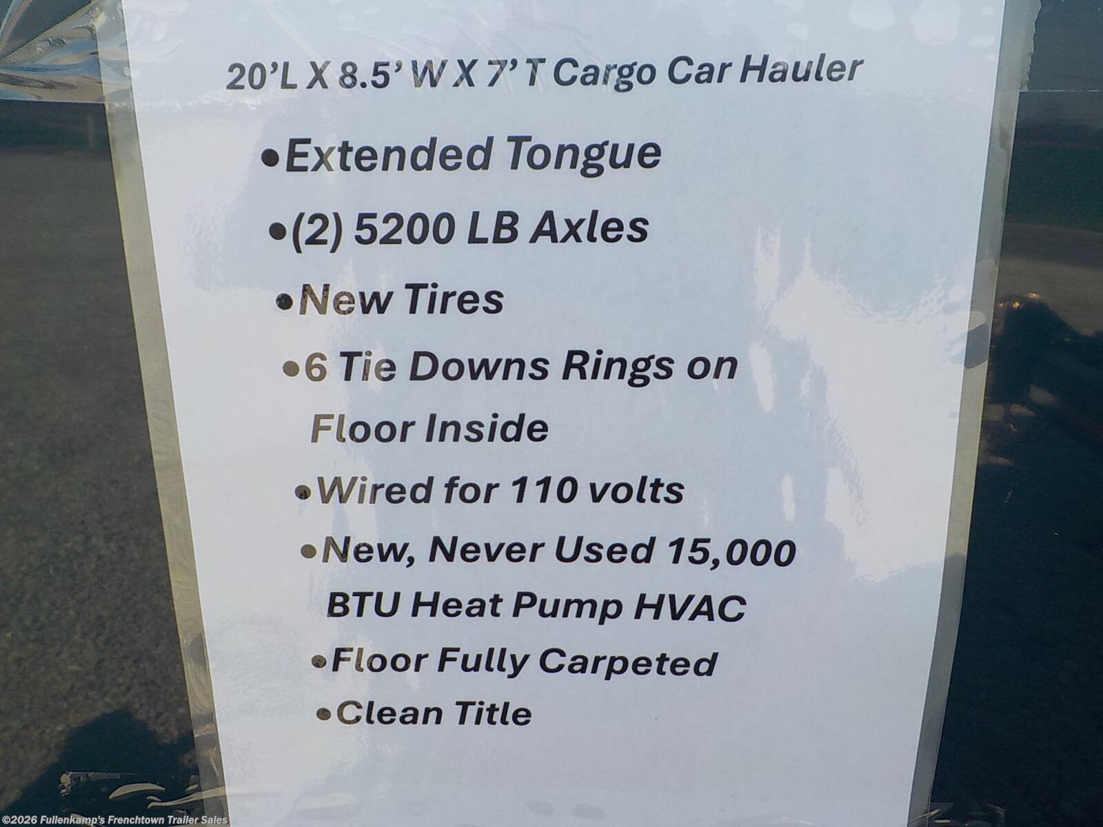 Used 2022 Luxe 8.5X20 TA3 available in Versailles, Ohio
