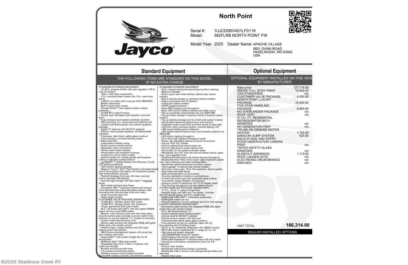 2025 North Point 382 FLRB * by Jayco from Shabbona Creek RV in Atkinson, Illinois