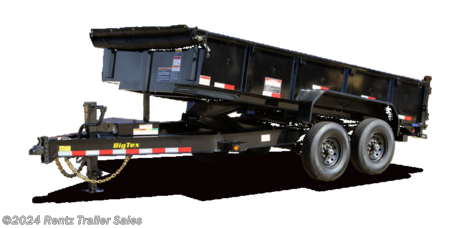 14LP HEAVY DUTY LOW PROFILE DUMP TRAILER
The 14LP Low Profile Dump Trailer from Big Tex Trailers offers ultra-low profile deck height to make loading and unloading easier than ever. Designed with the user in mind, this unit has an 8-inch I-beam frame. 
SPECS
AXLE (2) 7,000# Axles w/ EZ Lube Hubs and Elec. Brakes 
JACK 12,000# Side Wind Drop Leg 
TIRE ST235/80 R-16 Load Range E 
FLOOR 10 Gauge Smooth Steel 
WHEEL 16&quot; x 6&quot;; HD Black Mod 8 Bolt 
FINISH Superior Quality Finish is Applied for a Highly Decorative and Protective Finish. 
LIGHTS L.E.D. D.O.T. Stop, Tail, Turn &amp; Clearance 
TONGUE Integral with Frame (8&quot; I-Beam, 10#) 
COUPLER Adjustable 2-5/16&quot; 18,000# Demco EZ Latch 
FENDERS 9&quot; x 72&quot; 14Ga.Diamond Plate Double Square Broke 
G.V.W.R. 14,000# 
ELEC. PLUG 7-Way RV 
HITCH TYPE Bumper Pull 
MAIN FRAME 8&quot; I-Beam, 10# 
SUSPENSION Multi-Leaf Spring w/Equalizer 
BED TOP RAIL 2&quot; x 2&quot; Square Tubing 
FINISH (Prep) Steel is Cleaned to Ensure a Professional Smooth Finish. 
SAFETY CHAINS 3/8&quot; Grd. 70 w/Safety Latch Hook (2 each) 
DUMP BODY SIDES 24&quot; Tall Sides (10 Gauge) 
G.A.W.R. (Ea. Axle) 7,000# 
DUMP BODY CROSSMEMBERS 3&quot; Channel, 16&quot; Centers 

null