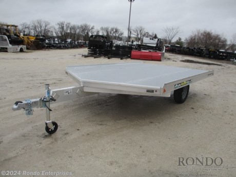 Stock #17821 New 2023 Aluma 102x12&#39; Snowmobile, Model: 8612DH-S-SRP-14SL, 2990 lbs GVW; Number of axle(s): 1; Per axle capacity: 3500 lbs; Aluminum construction, Bumper hitch,   Scratch &amp; Dent Special! 2-Place, Drive on/off, Split ramp, ST205/75R14 tires, Steel wheels, Nudo Flooring .625 x 4&#39; x 8&#39; GRAY Quadripple w/o Backer, LEDs, (1) 3500# Torsion idle axle, No brakes. Color: Aluminum. Estimated shipping weight as stated by Mfg: 850#. *Spare tire is NOT included. Sold separately. *Price reflects discount for aging and/or model year (may have scratches, fading, rust spots, etc).   Estimated payload capacity: 2140 lbs, Vin #1YGSD1213PB265472.  5 year Mfg Limited Warranty. Exclusions may apply. Located in Sycamore, IL 60178. All prices advertised do NOT include doc fee, taxes, title, and plate fees.   Go to www.rondotrailer.com for more information and to see our HUGE selection of inventory.  We&#39;re here to help because we&#39;re always behind you!     Tags:Snowmobile Open Snowmobile  Aluminum  Other Snowmobile Other Trailers Snowmobile Snowmobile Trailers  .